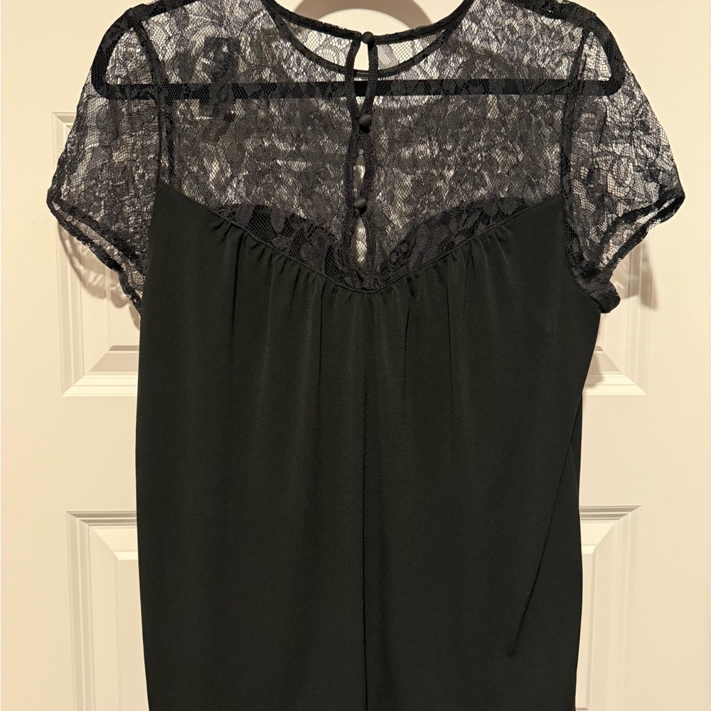 Express Black Lace Detail Blouse - Picture 4 of 4